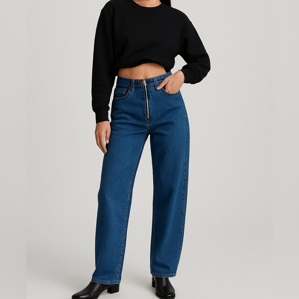 MM6 Medium Wash High Rise 5 pocket Jeans – Relaxed Fit 12 US/44 EU